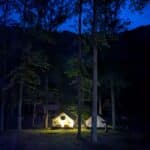 Glamping at night